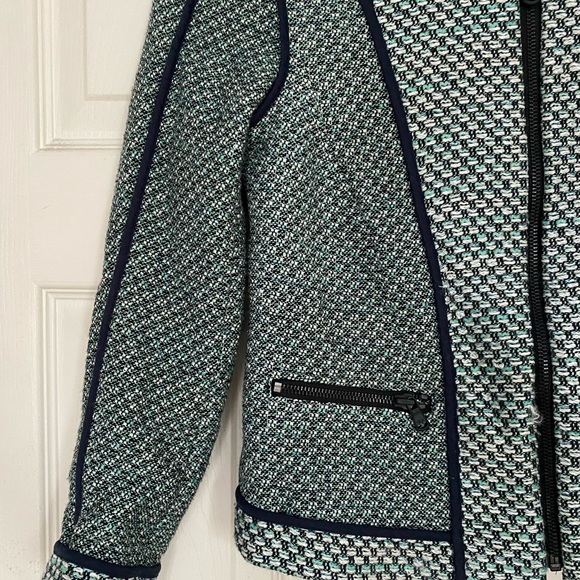 Club Monaco blue tweed zip jacket - Picture 3 of 6